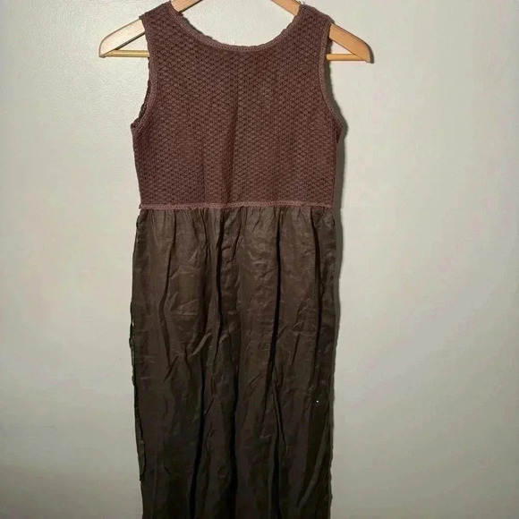 Vintage brown  Fairycore linen blend knit dress M - Picture 5 of 6
